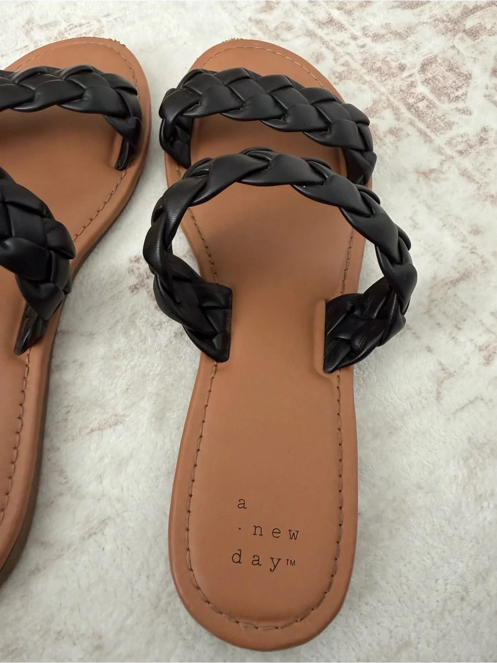 A New Day Lucy Braided Slide Sandals Black Women’s 8